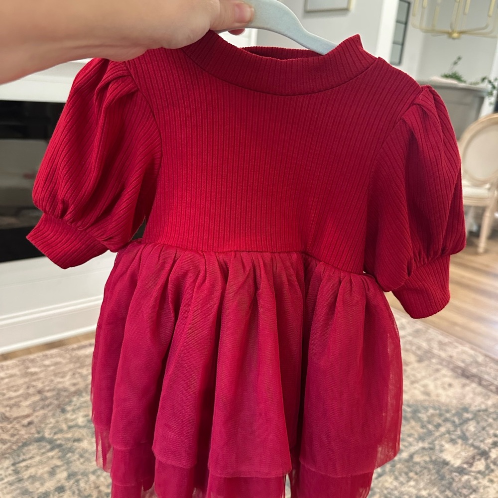 Ivy City Co Vibrant Red Baby Dress